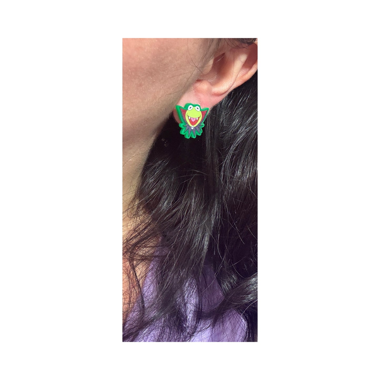 Vampire Kermie Post Earrings