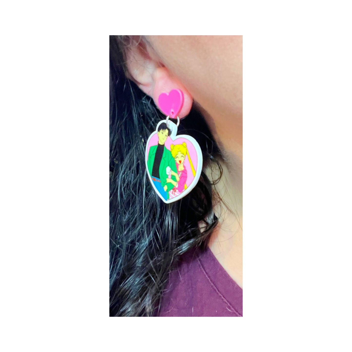 Sailor Moon & Tuxedo Mask Drop Earrings