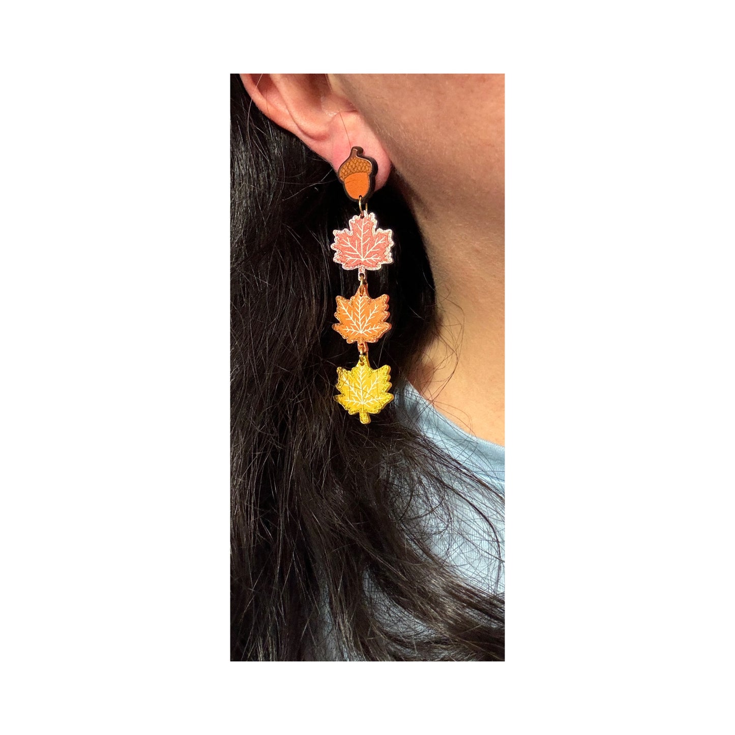 Autumn Leaves Tiered Drop Earrings