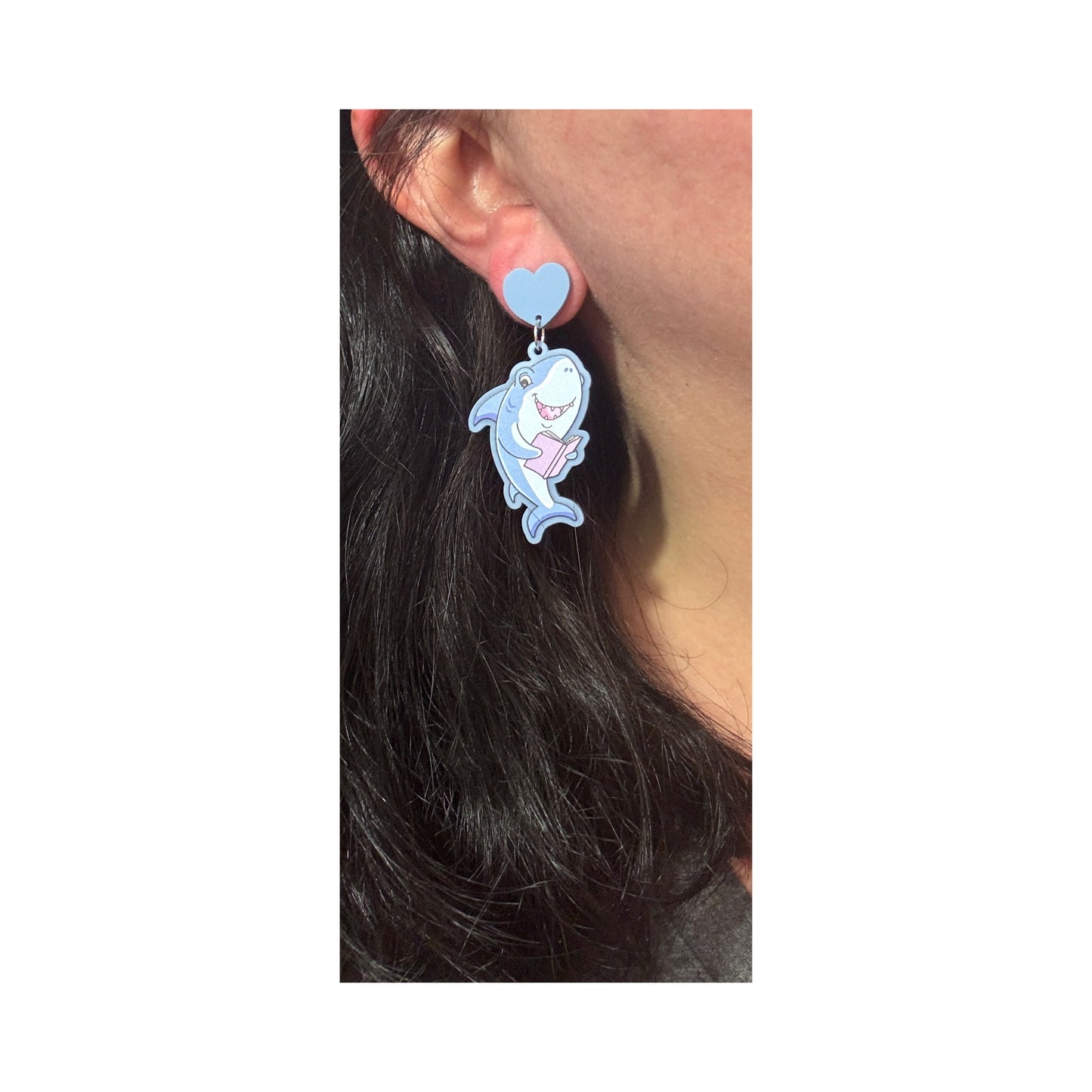 Bookish Shark Drop Earrings