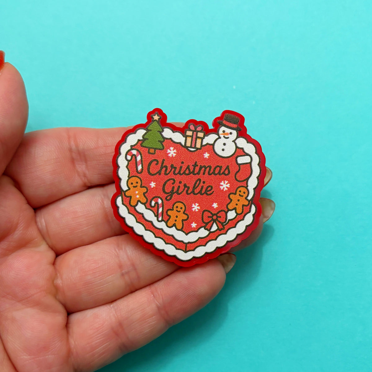 Christmas Girlie Cake Pin