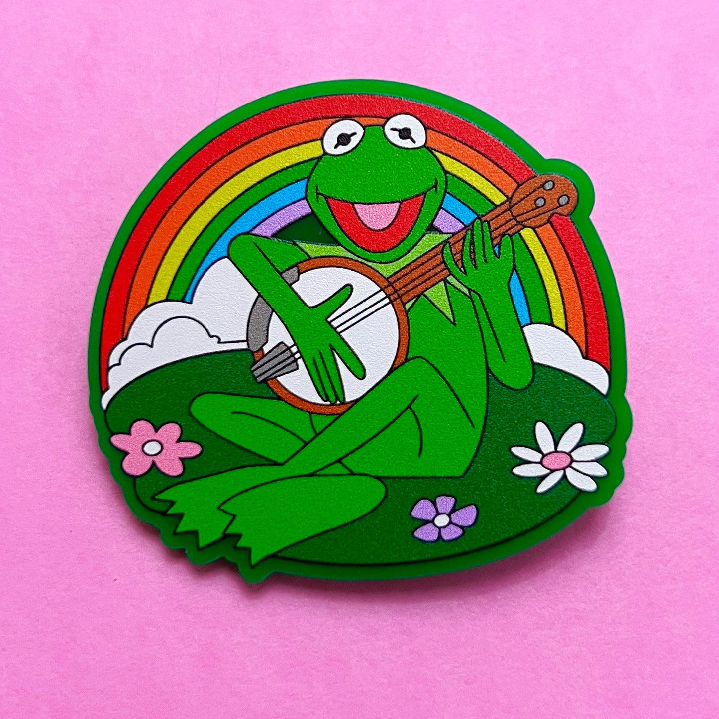 Kermie Green Rainbow Pin