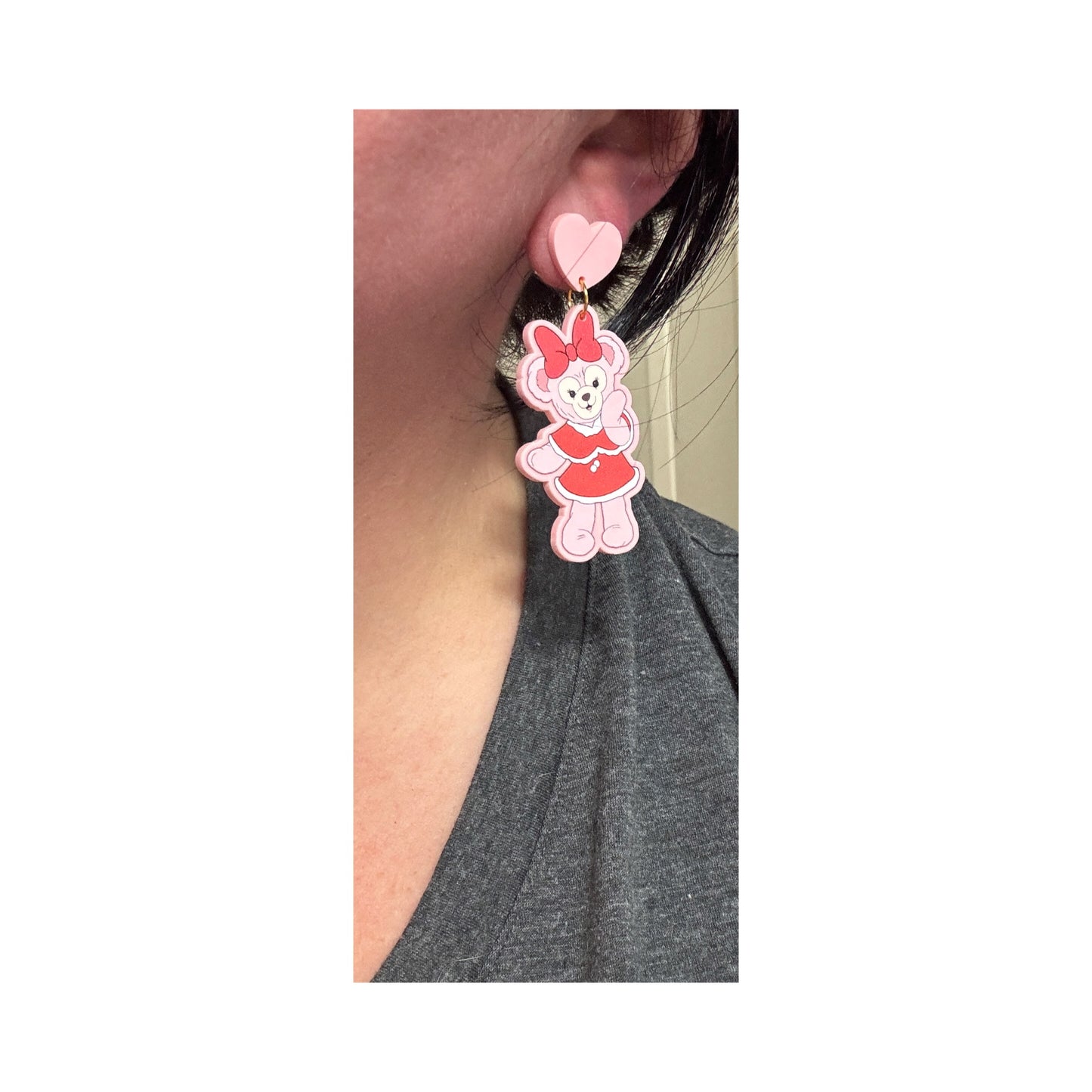 Bear Couple Christmas Drop Earrings