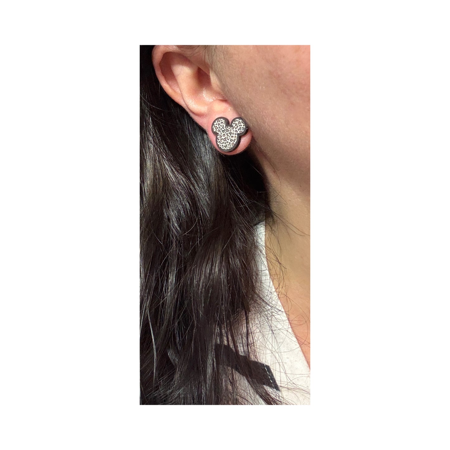 Mouse Leopard Print Post Earrings