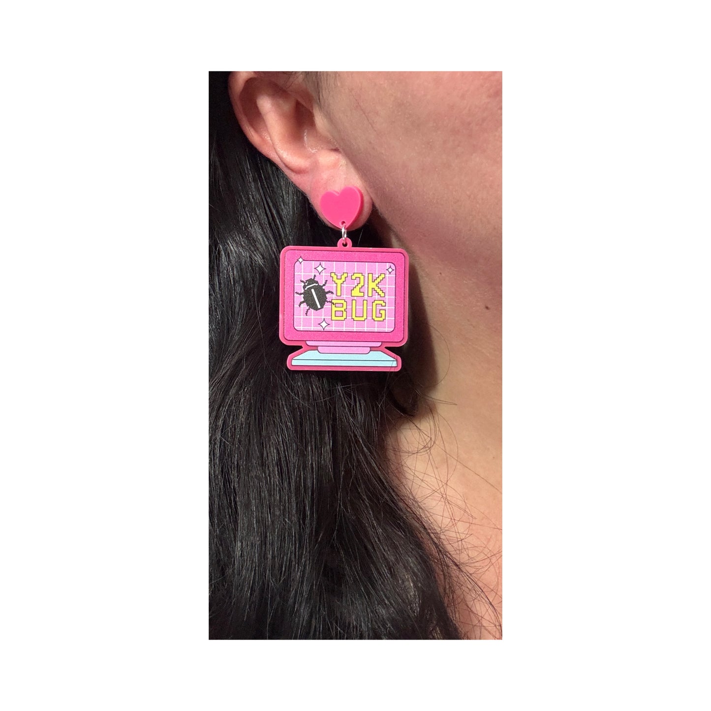Y2K Bug Computer Drop Earrings