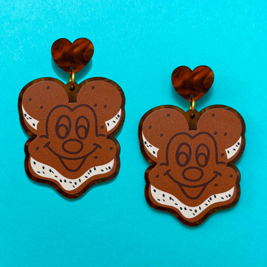 Mouse Ice Cream Sandwich Drop Earrings