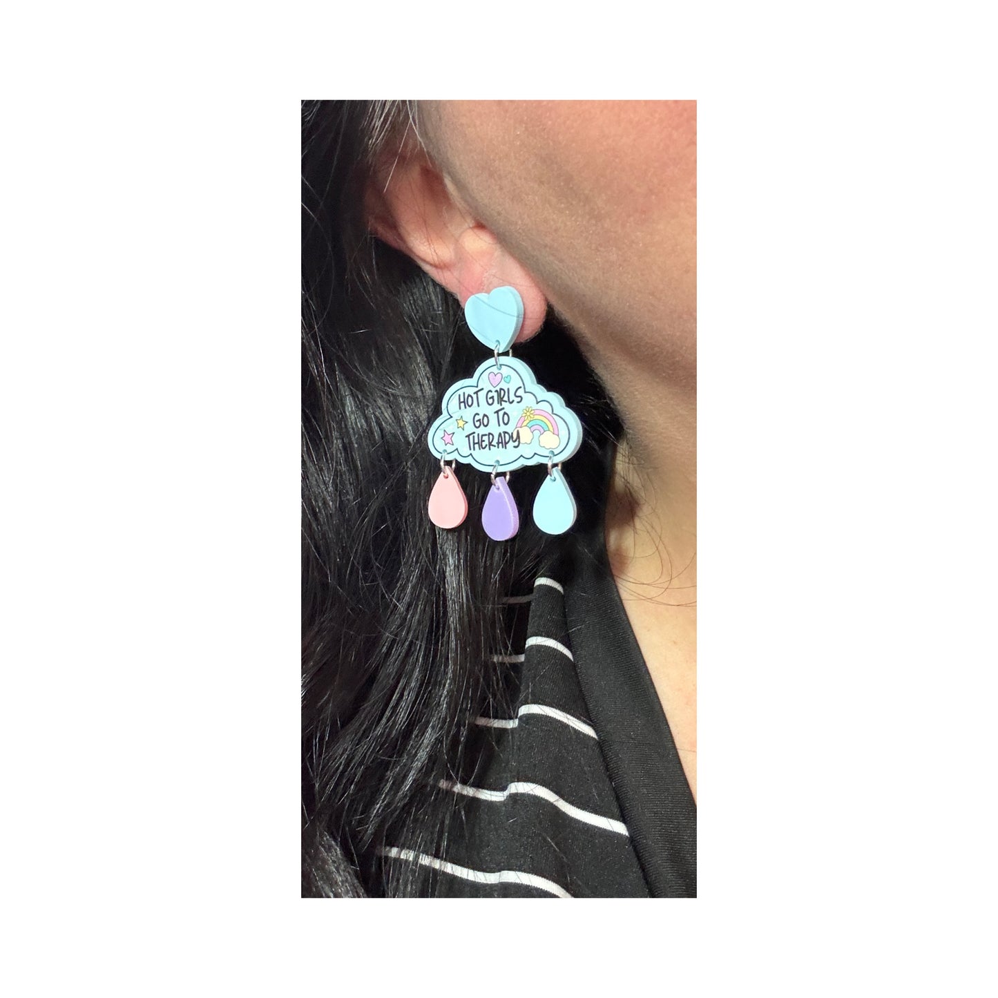 Hot Girls Go To Therapy Drop Earrings