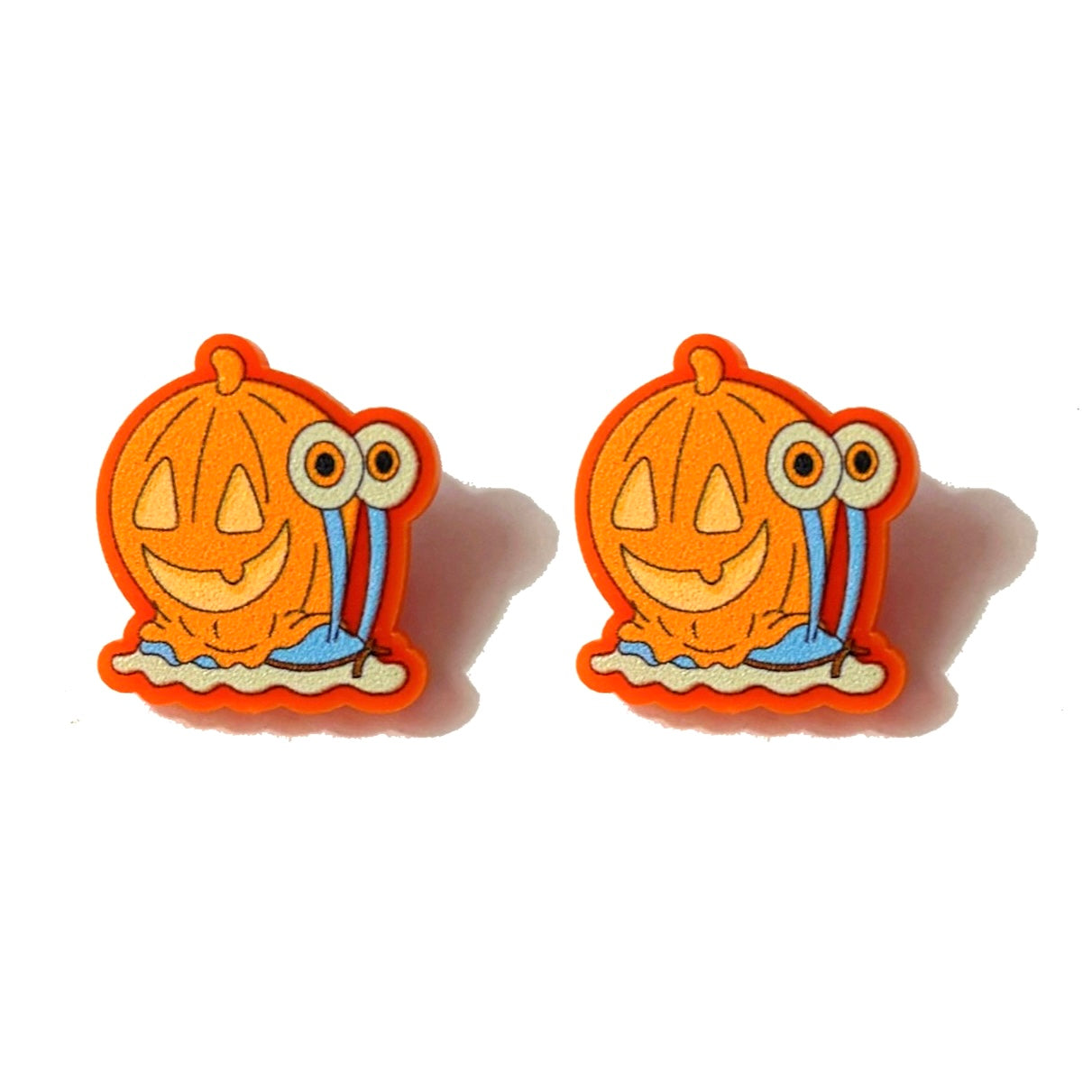 Pumpkin Snail Post Earrings