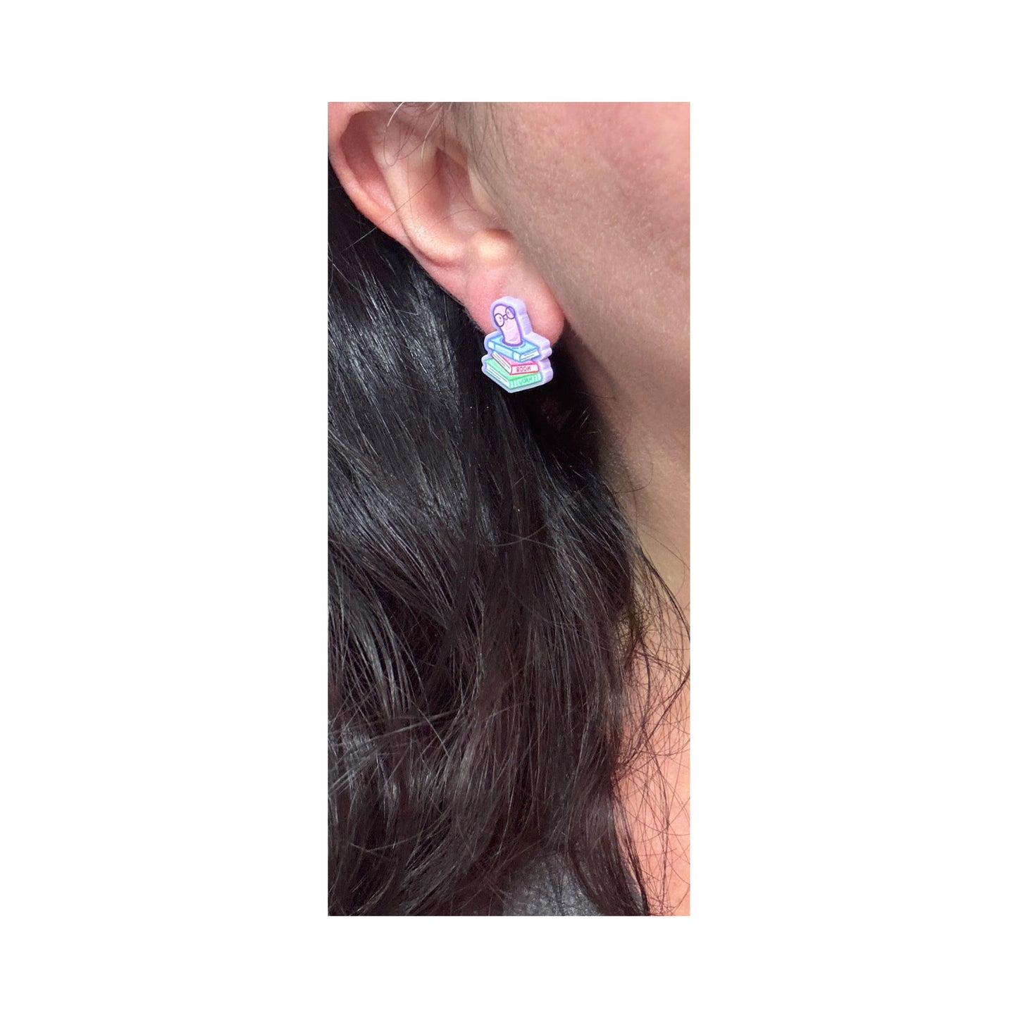 Pastel Bookworm Post Earrings
