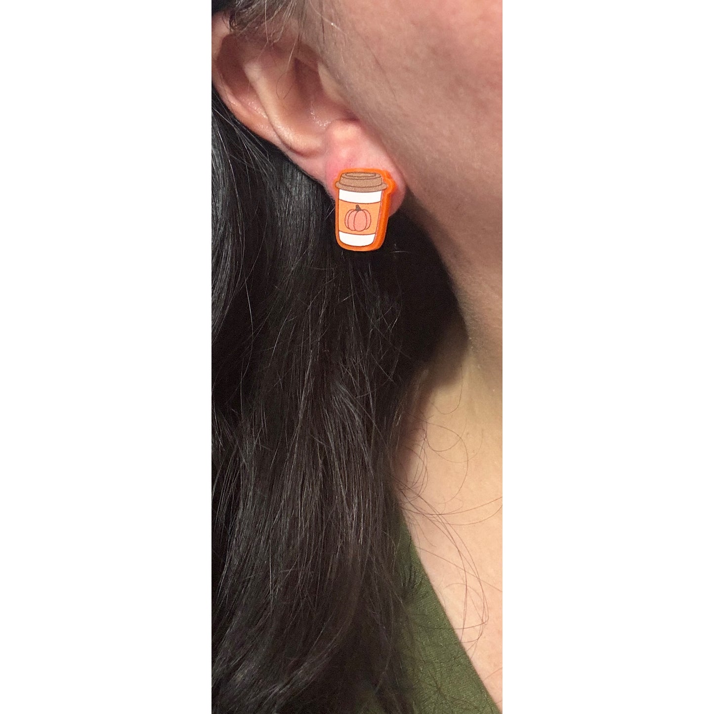 Pumpkin Coffee Post Earrings