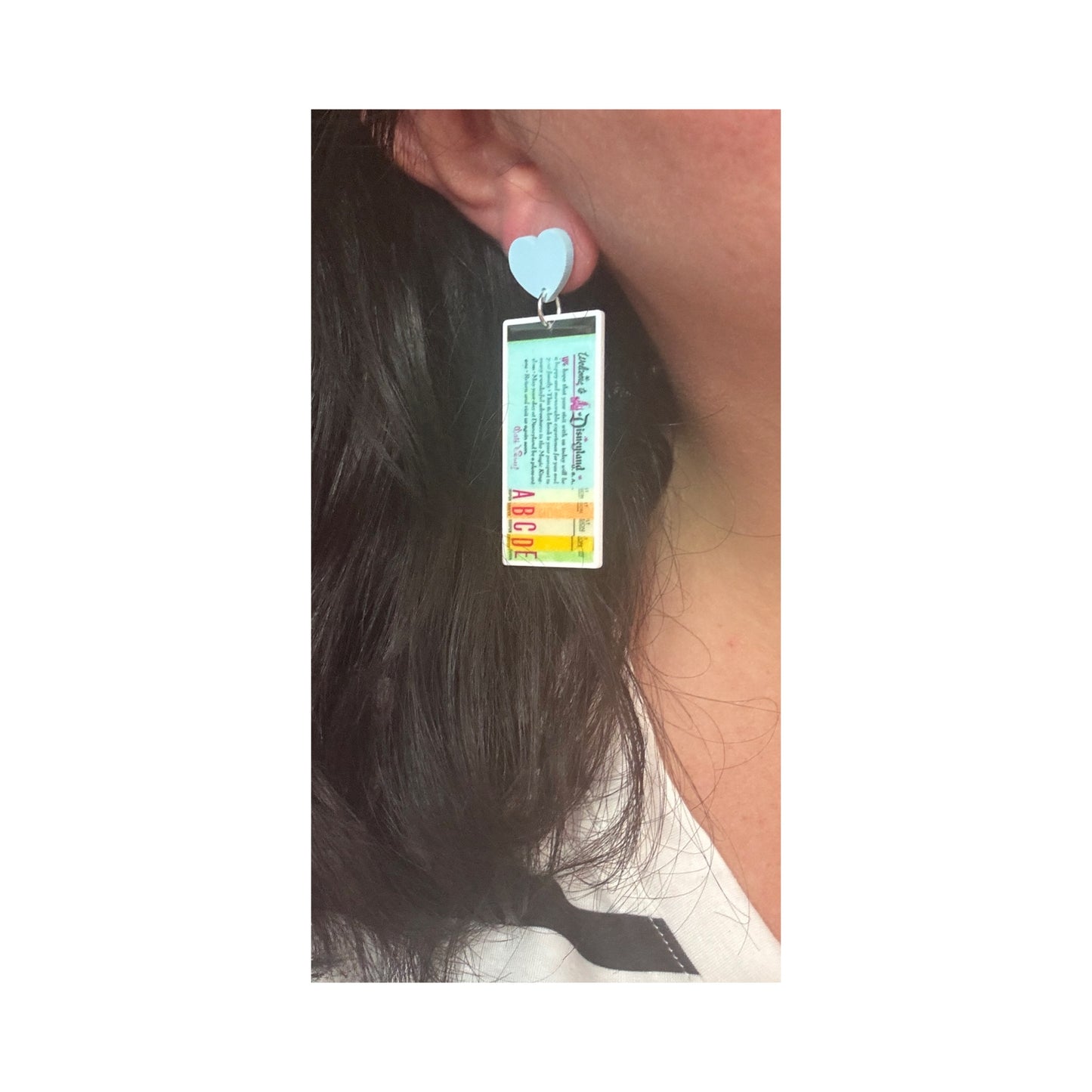Retro Park Ticket Book Drop Earrings