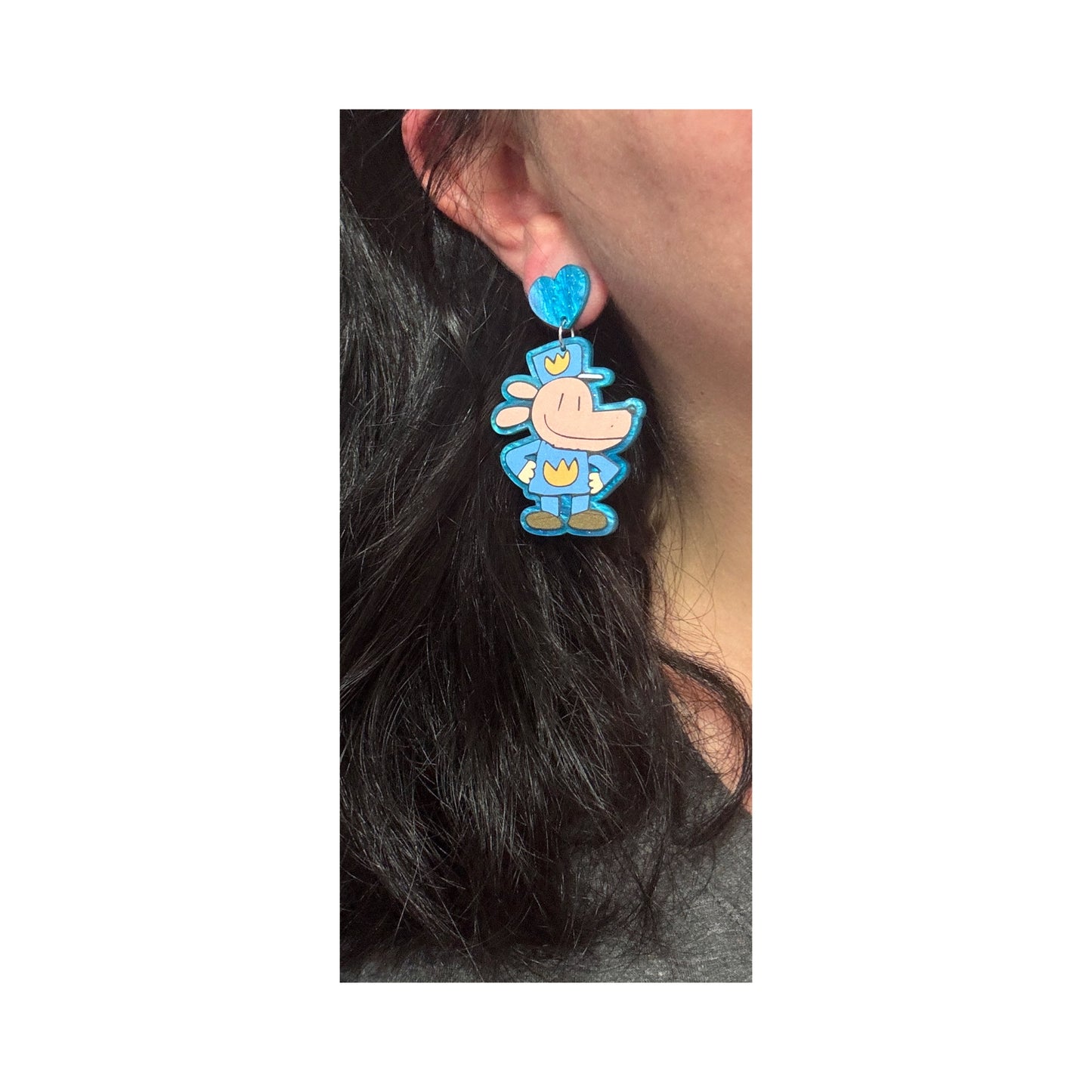 Police Dog Drop Earrings