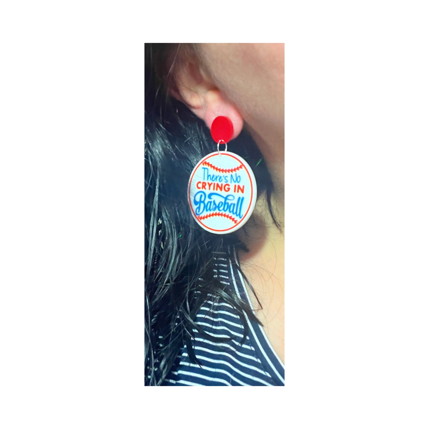 No Crying in Baseball Drop Earrings