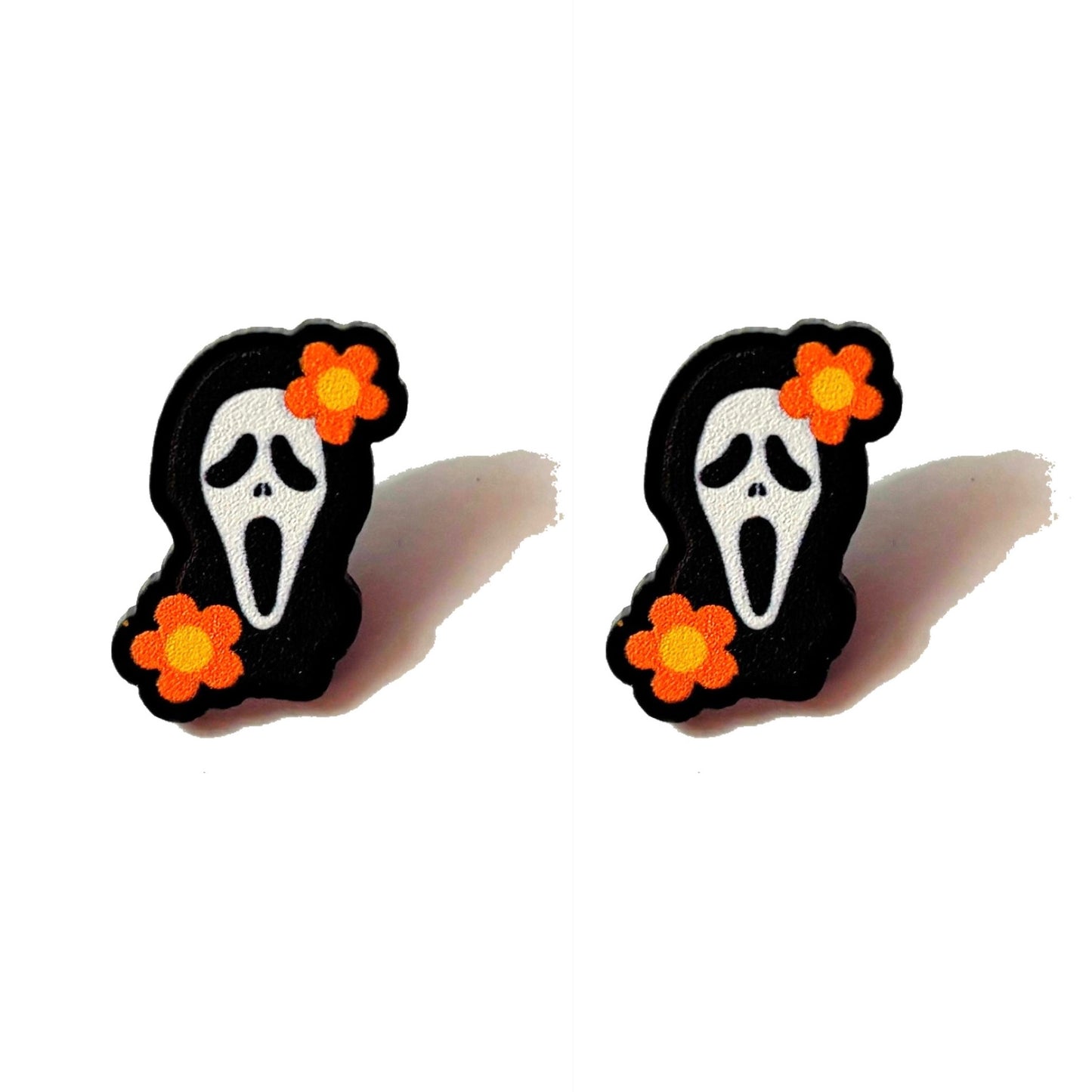 Flower Power Ghostface Post Earrings
