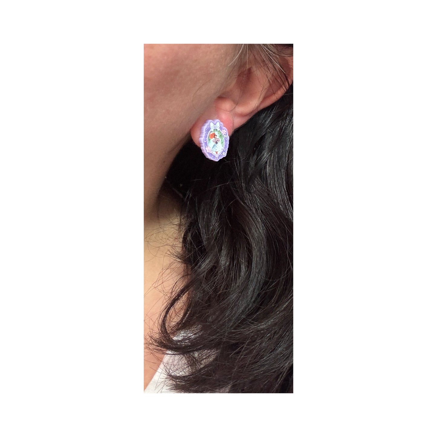 Tightrope Girl Cameo Post Earrings