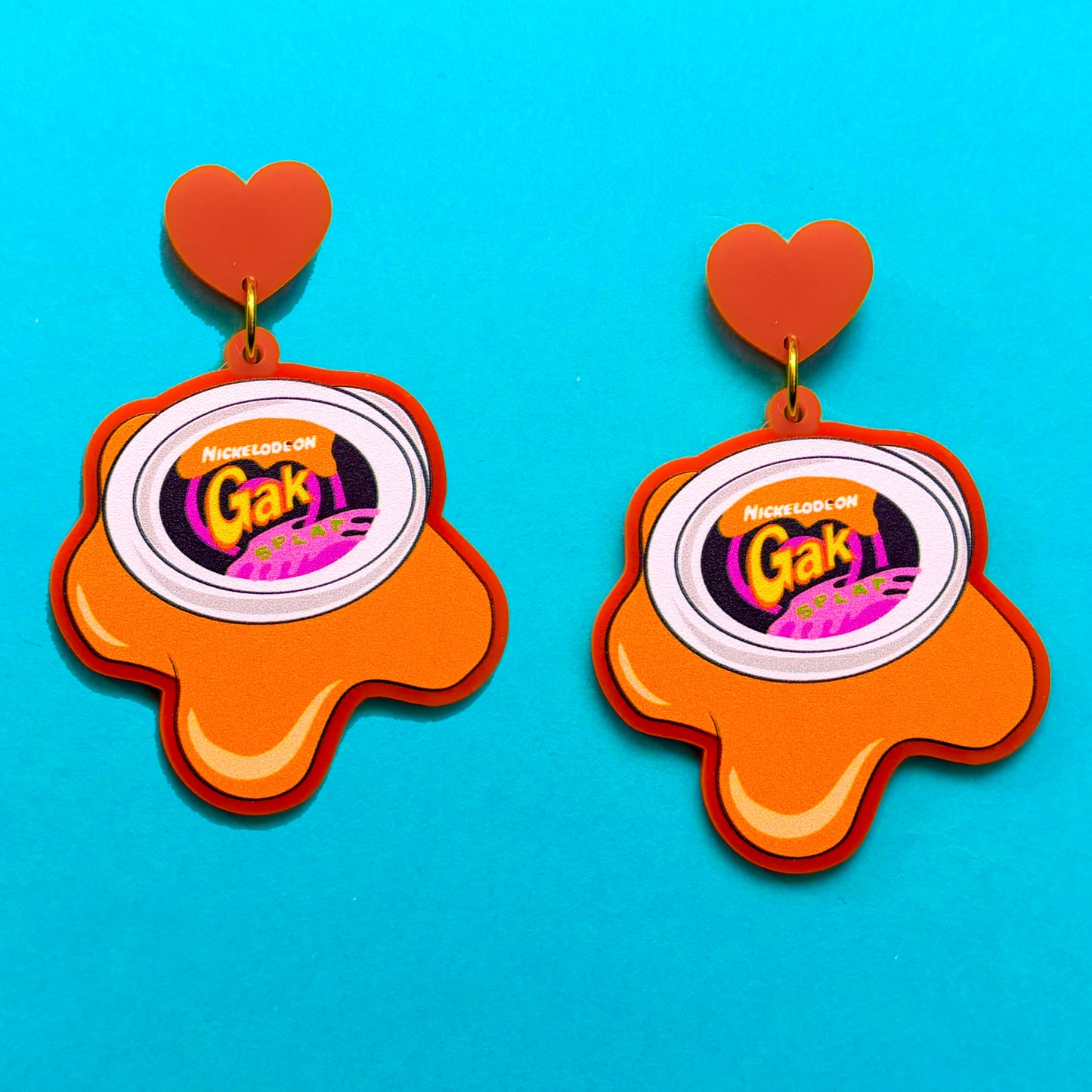 Gak Inspired Round Acrylic Drop Earrings