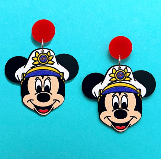 Captain Mouse Acrylic Drop Earrings