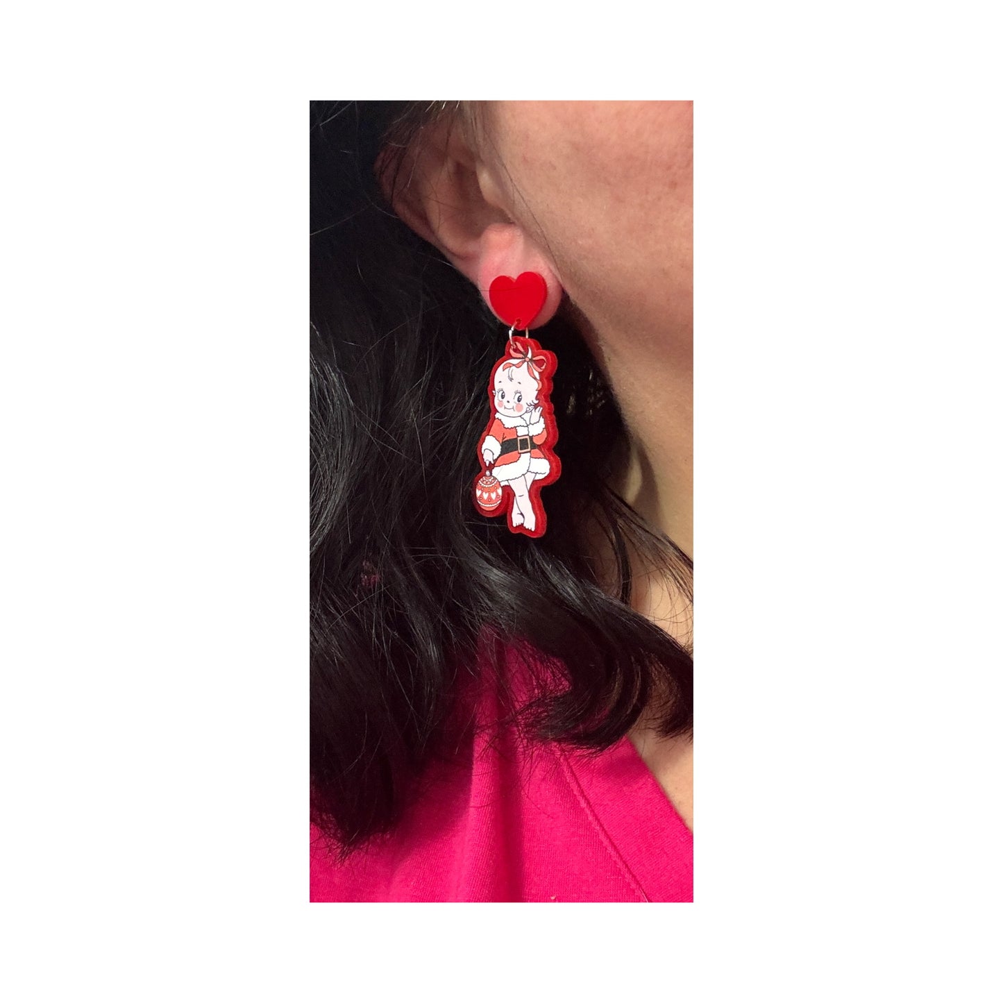 Santa Cutie Doll Drop Earrings