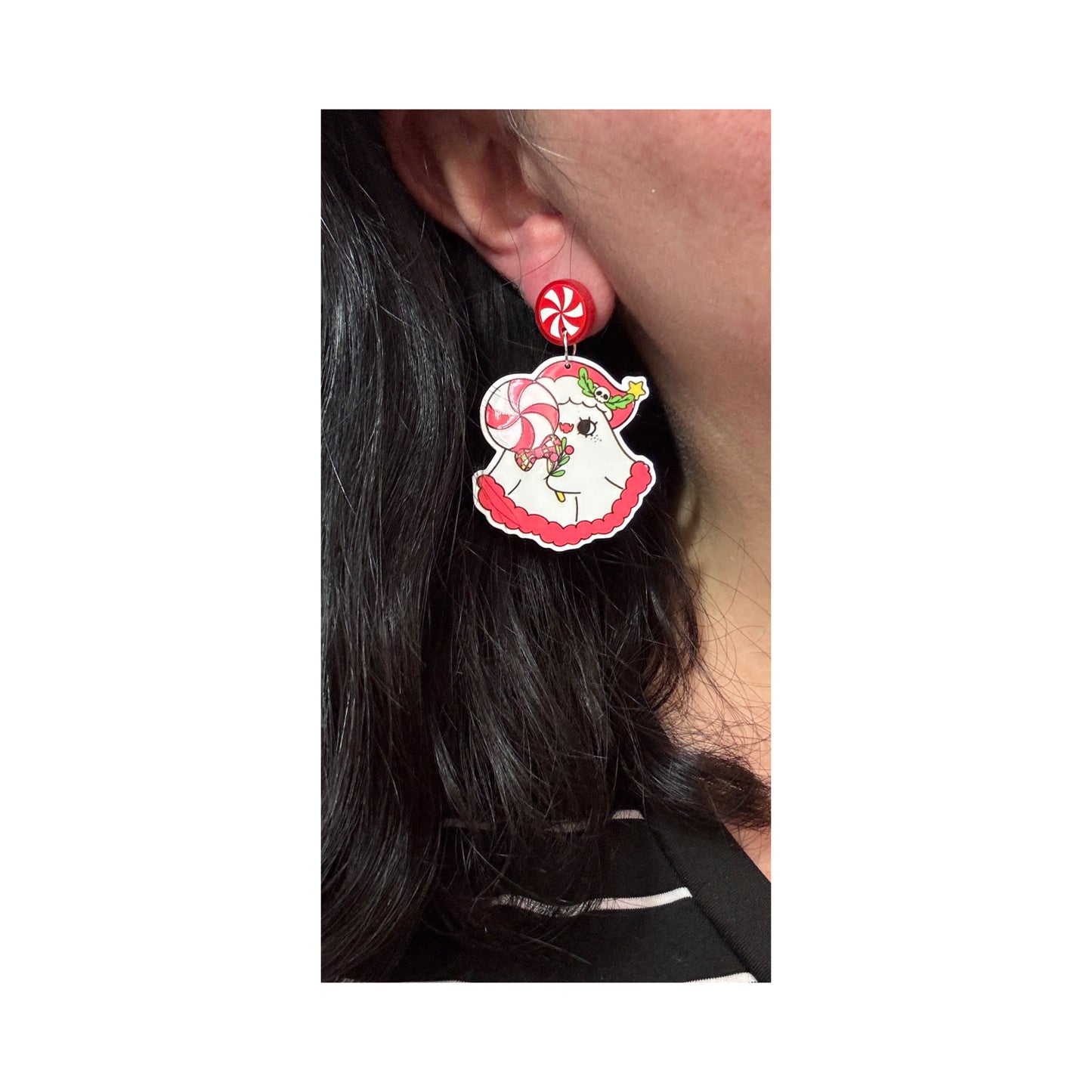 Peppermint Boo Drop Earrings