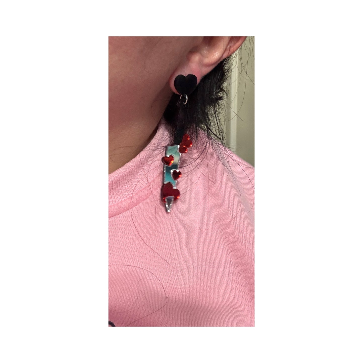 Sweetheart Knife Drop Earrings