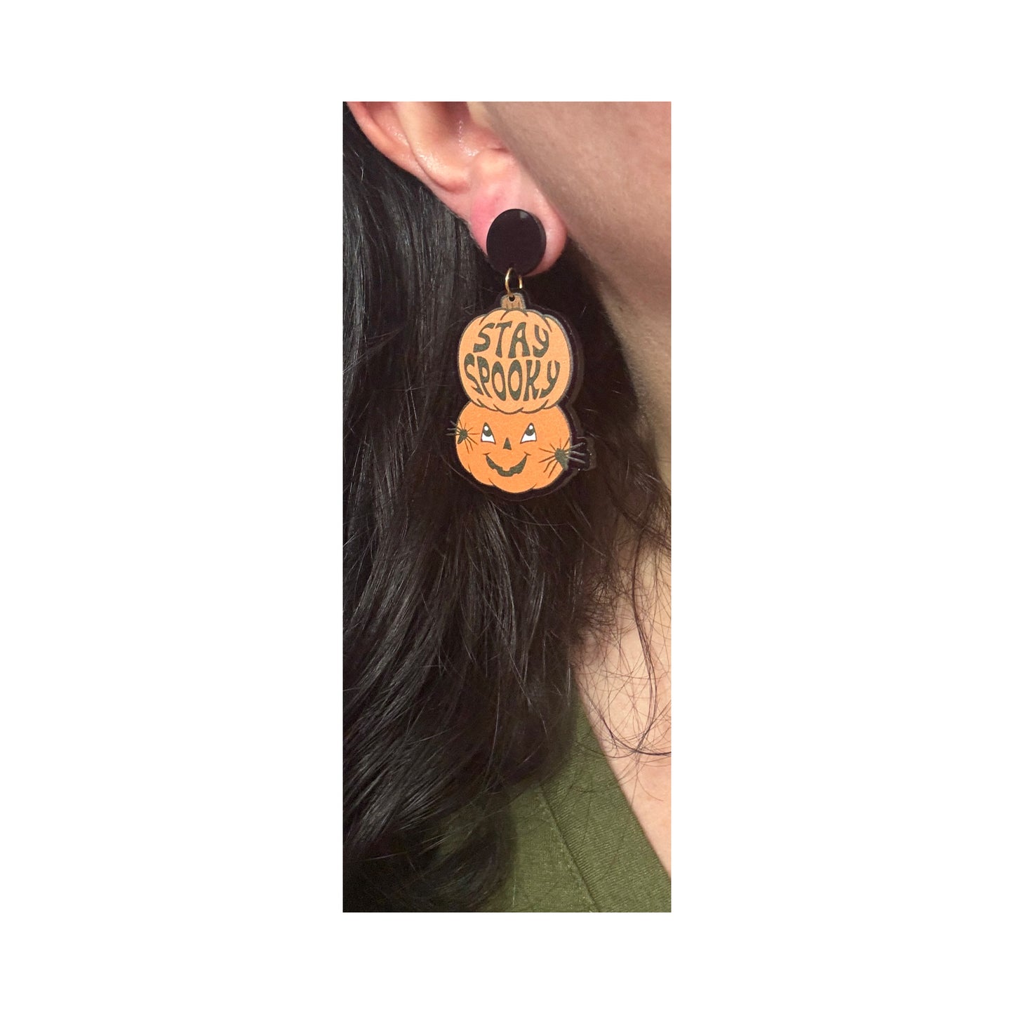 Stay Spooky Pumpkin Drop Earrings