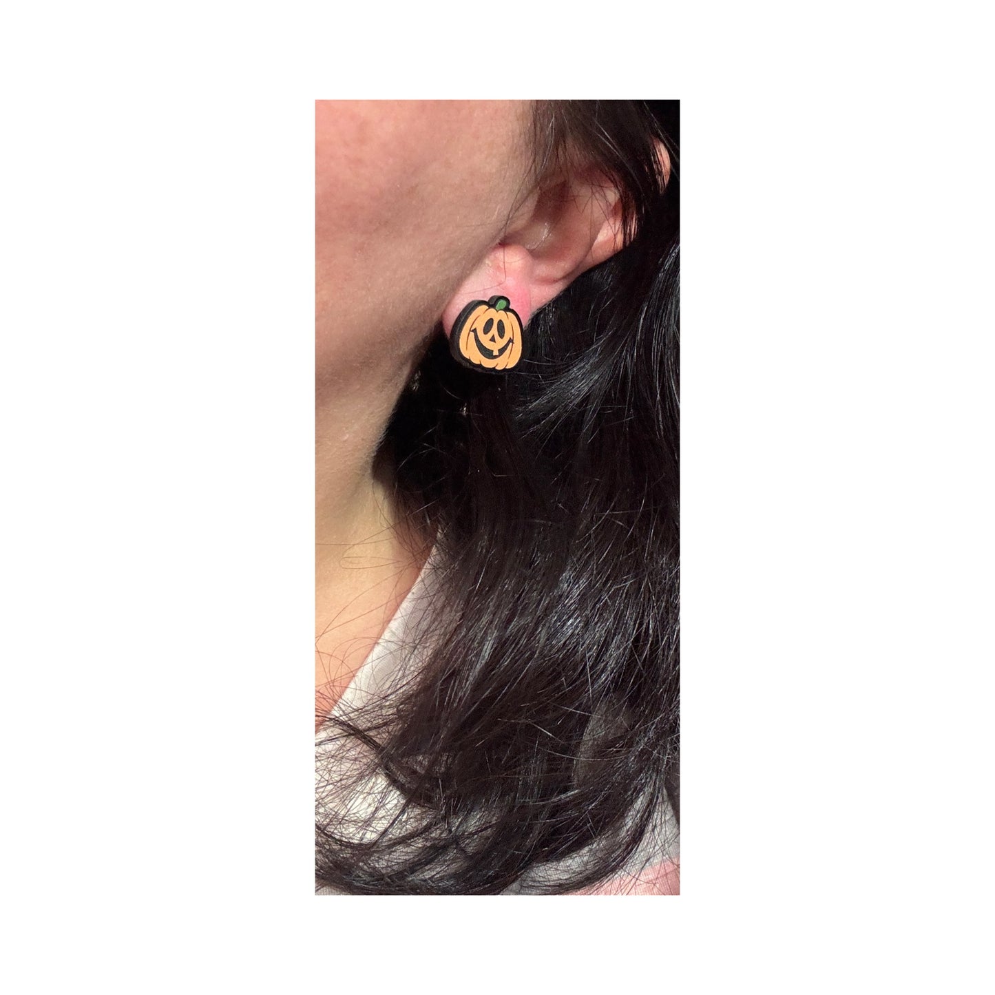 Smiley Jack-O-Lantern Post Earrings