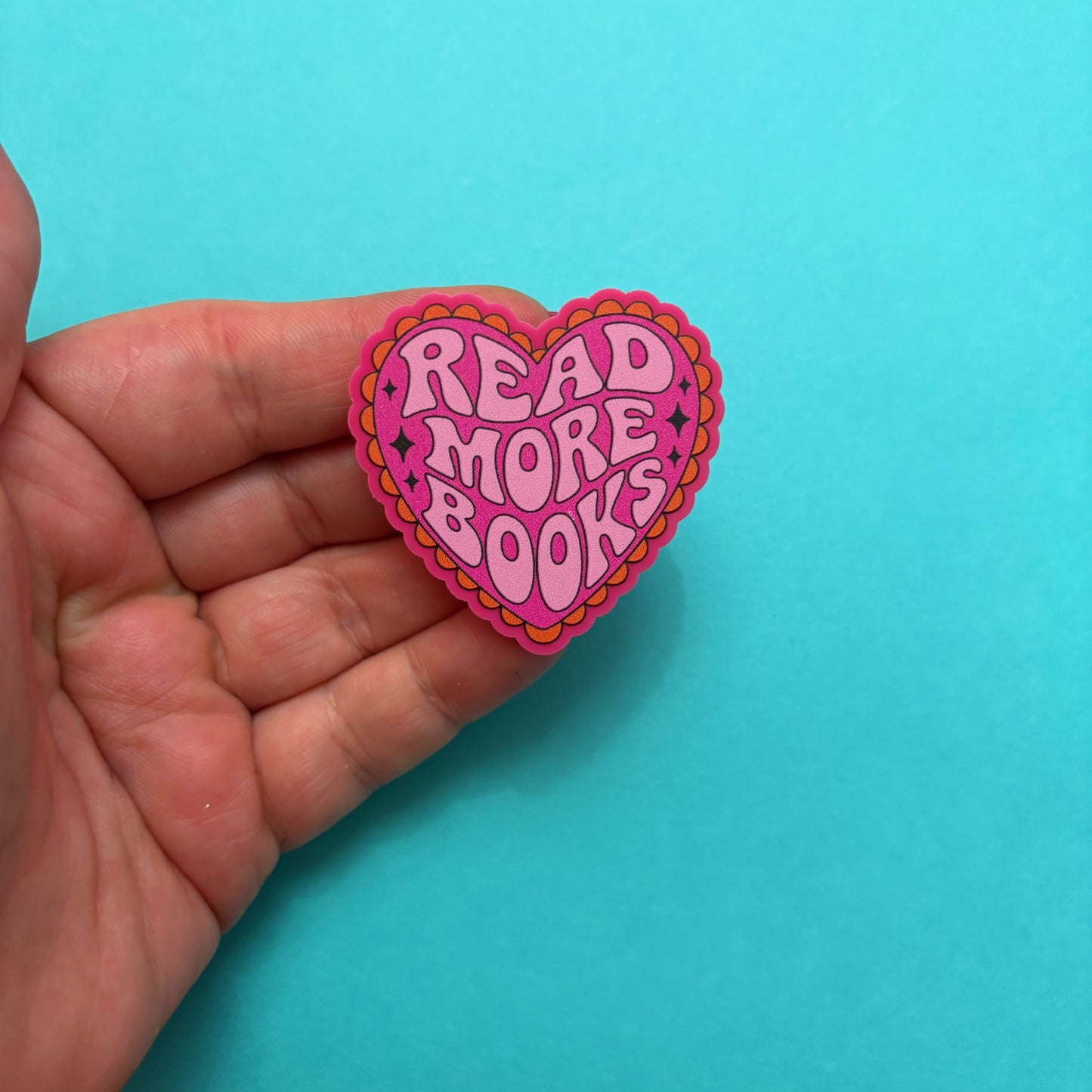 Read More Books Heart Pin
