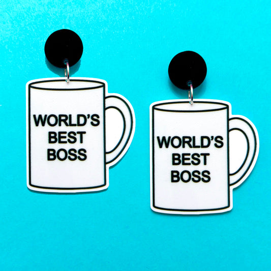 World’s Best Boss Drop Earrings