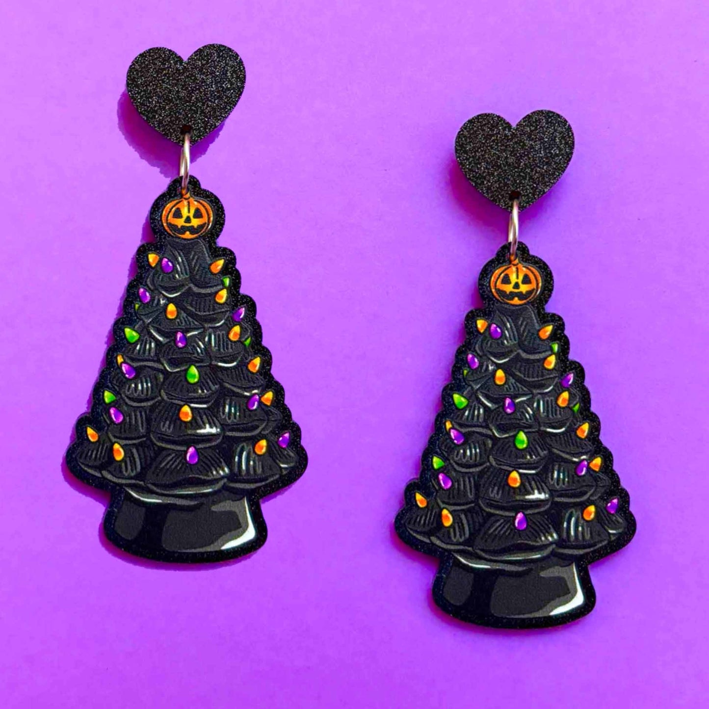Creepmas Ceramic Tree Drop Earrings