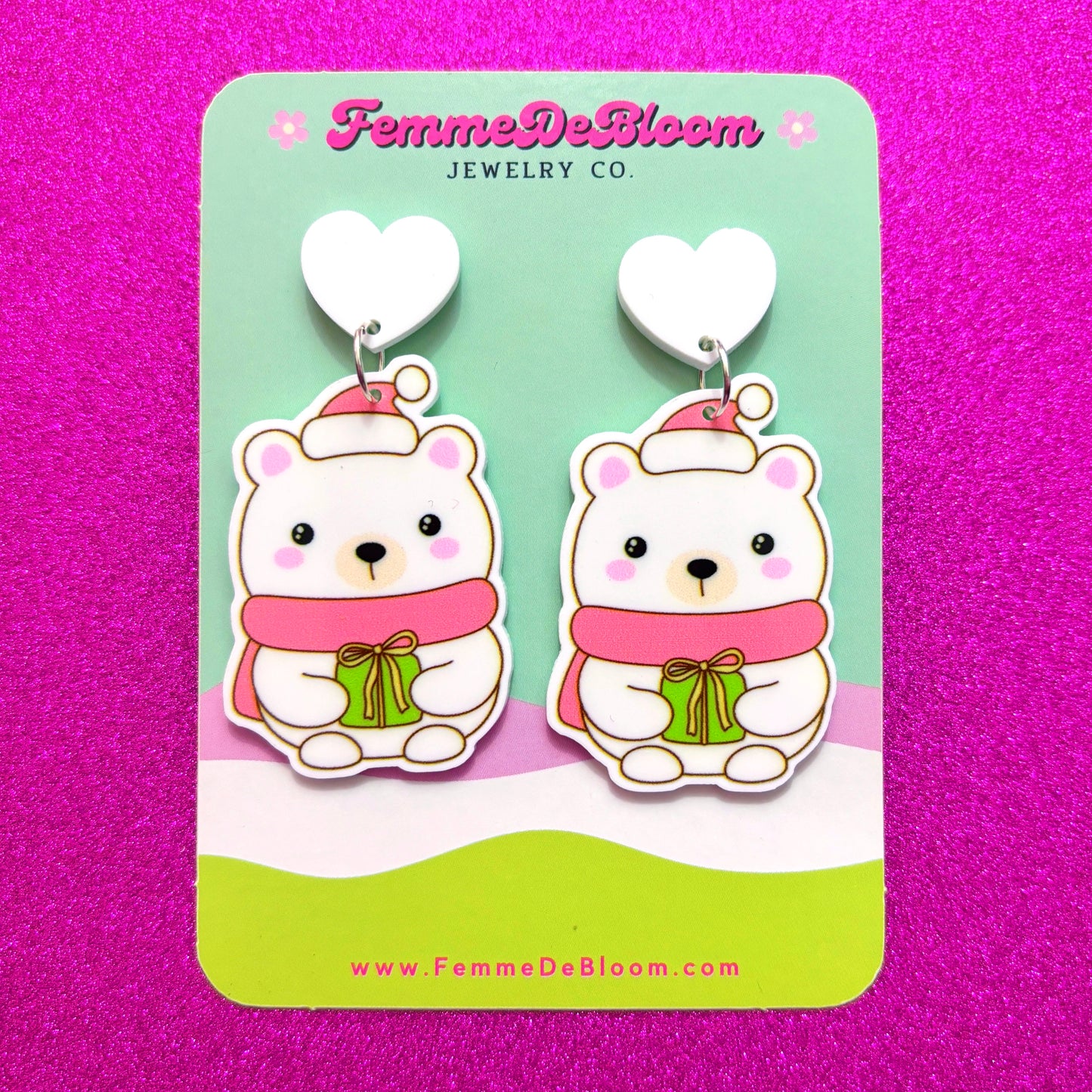 FREE GIFT - Polar Bear Cutie Drop Earrings