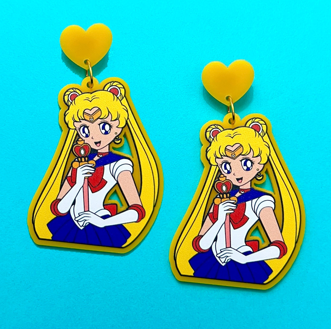 Sailor Moon Drop Earrings – FemmeDeBloom Jewelry