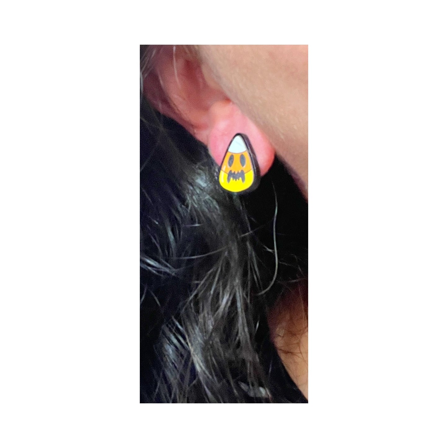 Spooky Candy Corn Post Earrings