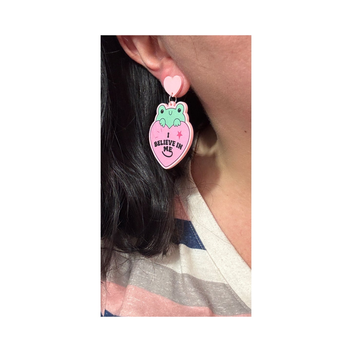 I Believe In Me Froggie Drop Earrings