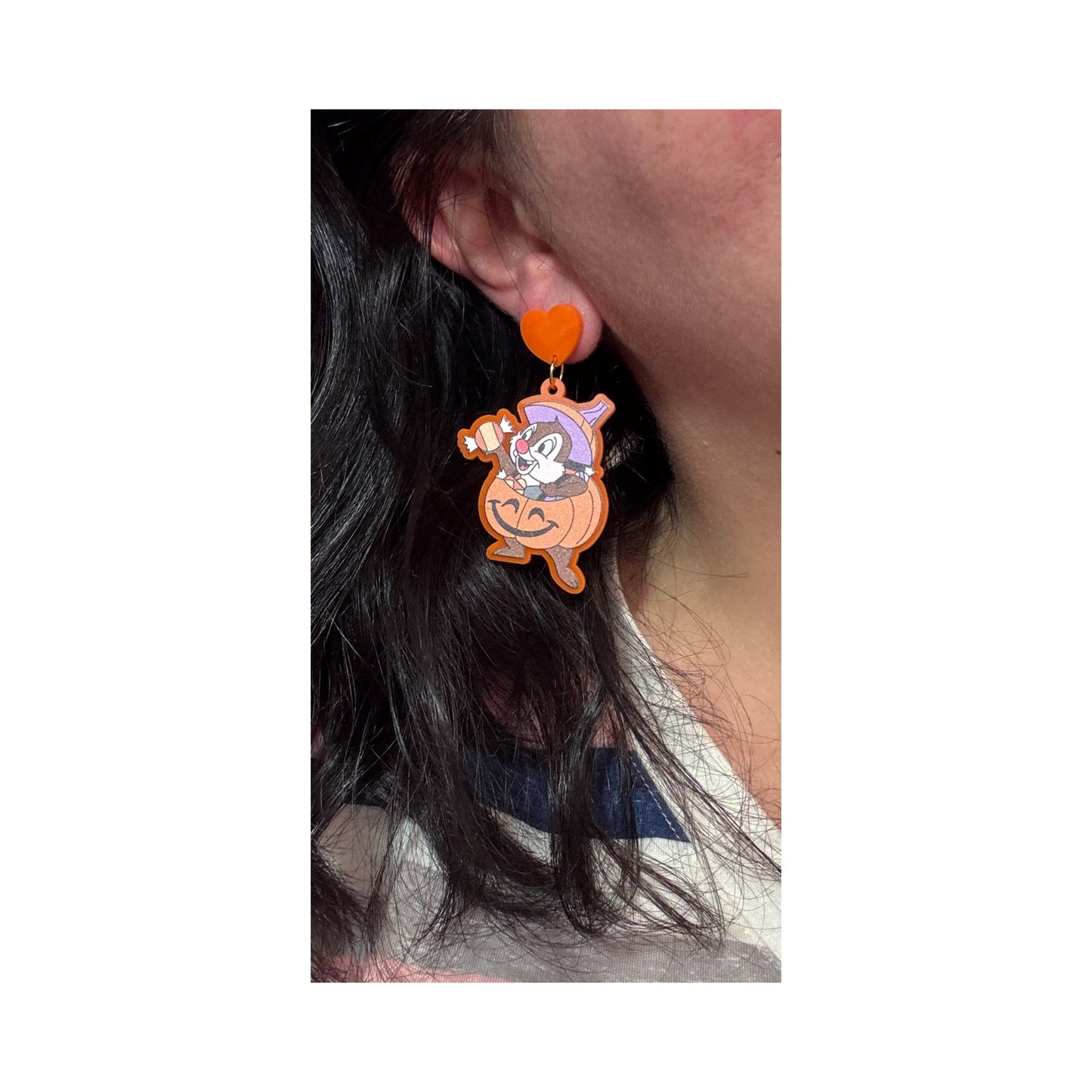 Pumpkin Chipmunks Drop Earrings