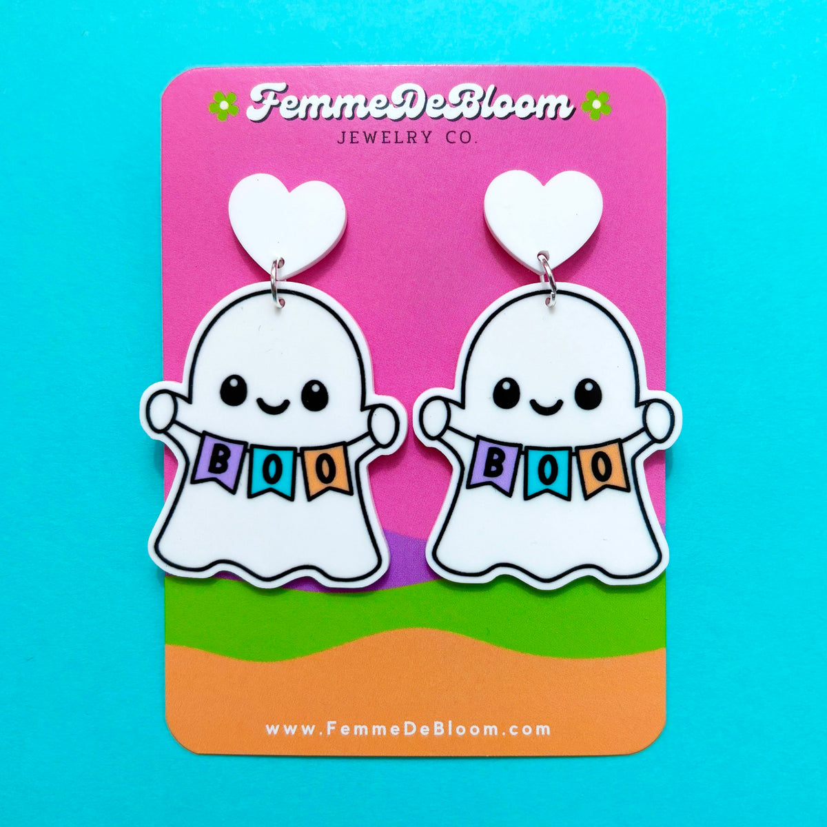 FREE GIFT - Boo Banner Ghost Drop Earrings