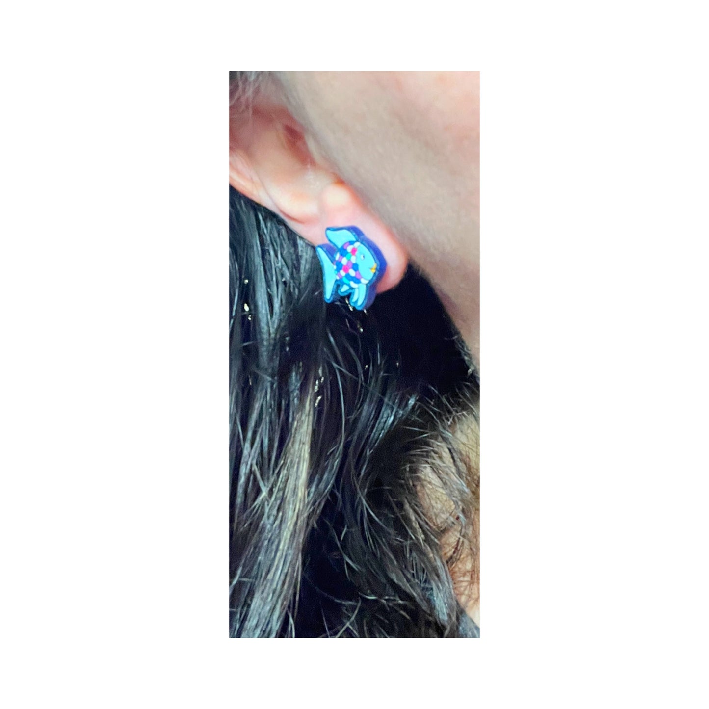 Rainbow Fish Acrylic Post Earrings