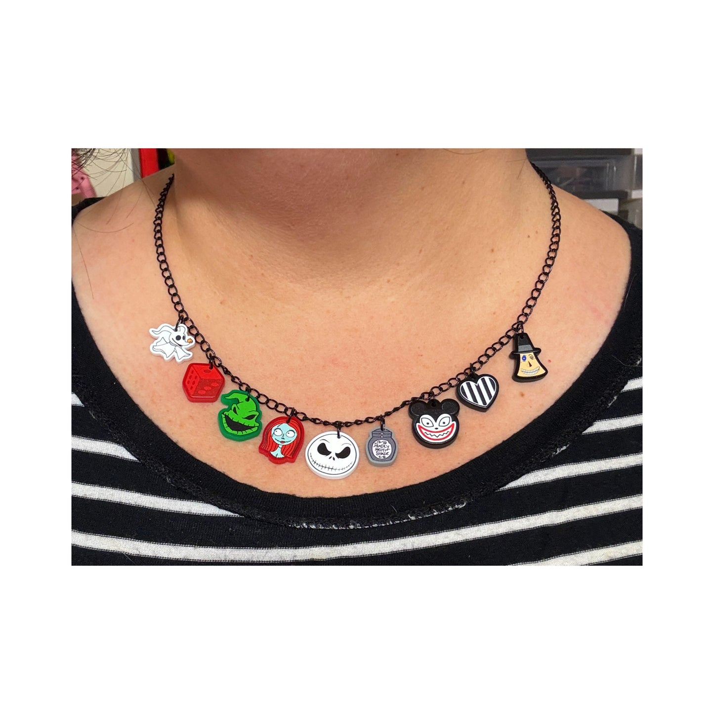 Nightmare Friends Black Charm Necklace