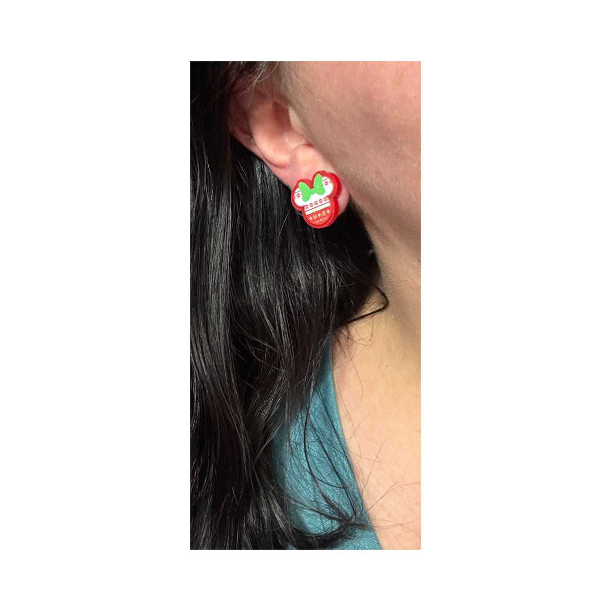 Mouse Christmas Sweater Post Earrings