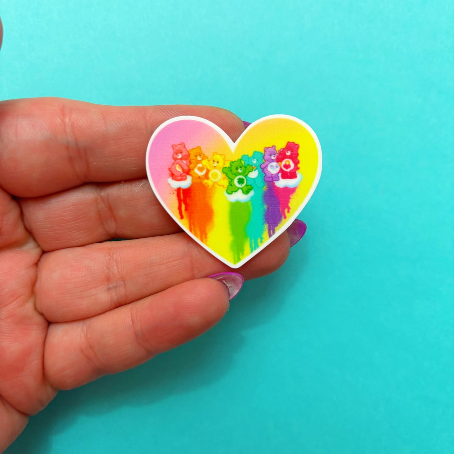 Rainbow Bears Heart Pin