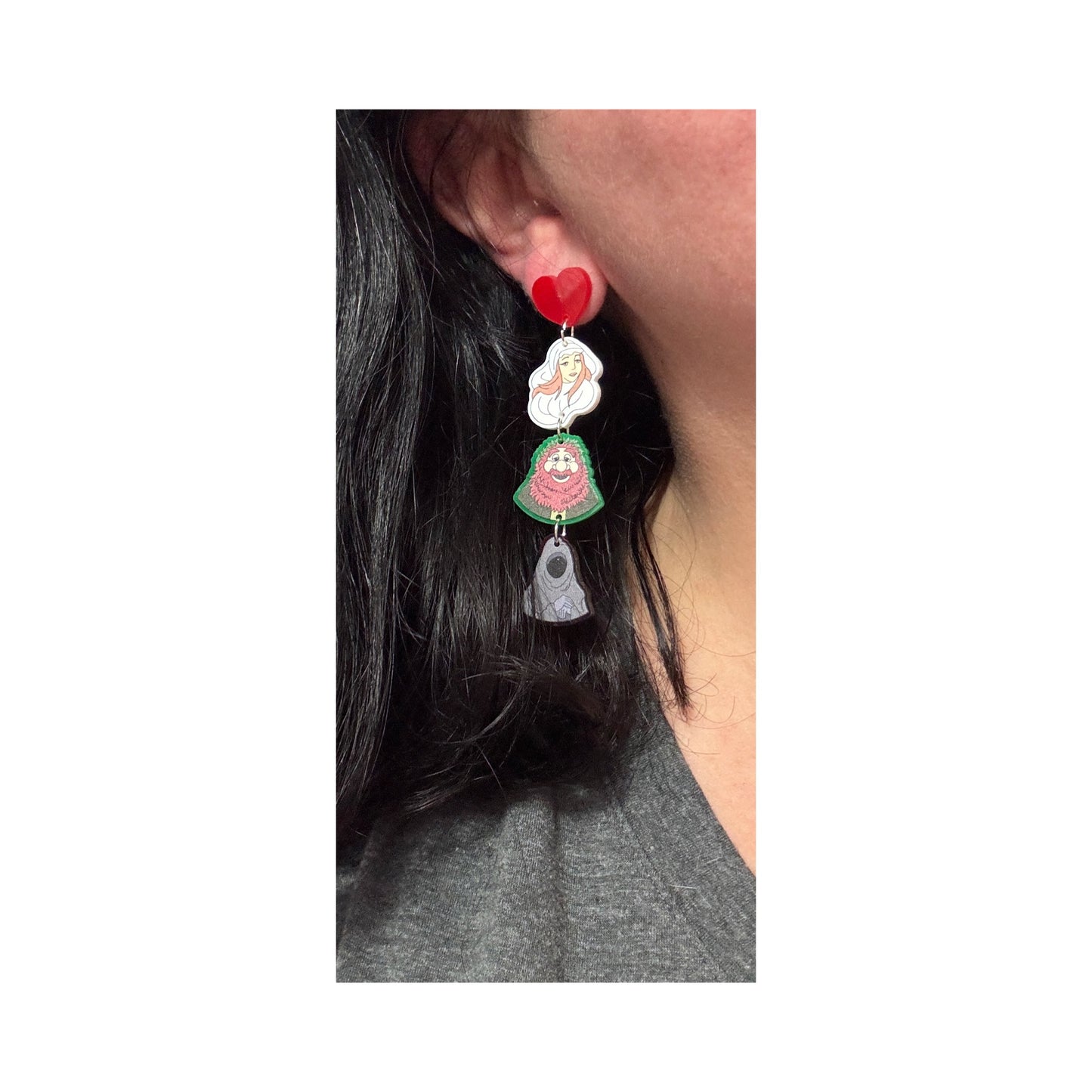 Puppet Christmas Carol Ghosts Drop Earrings