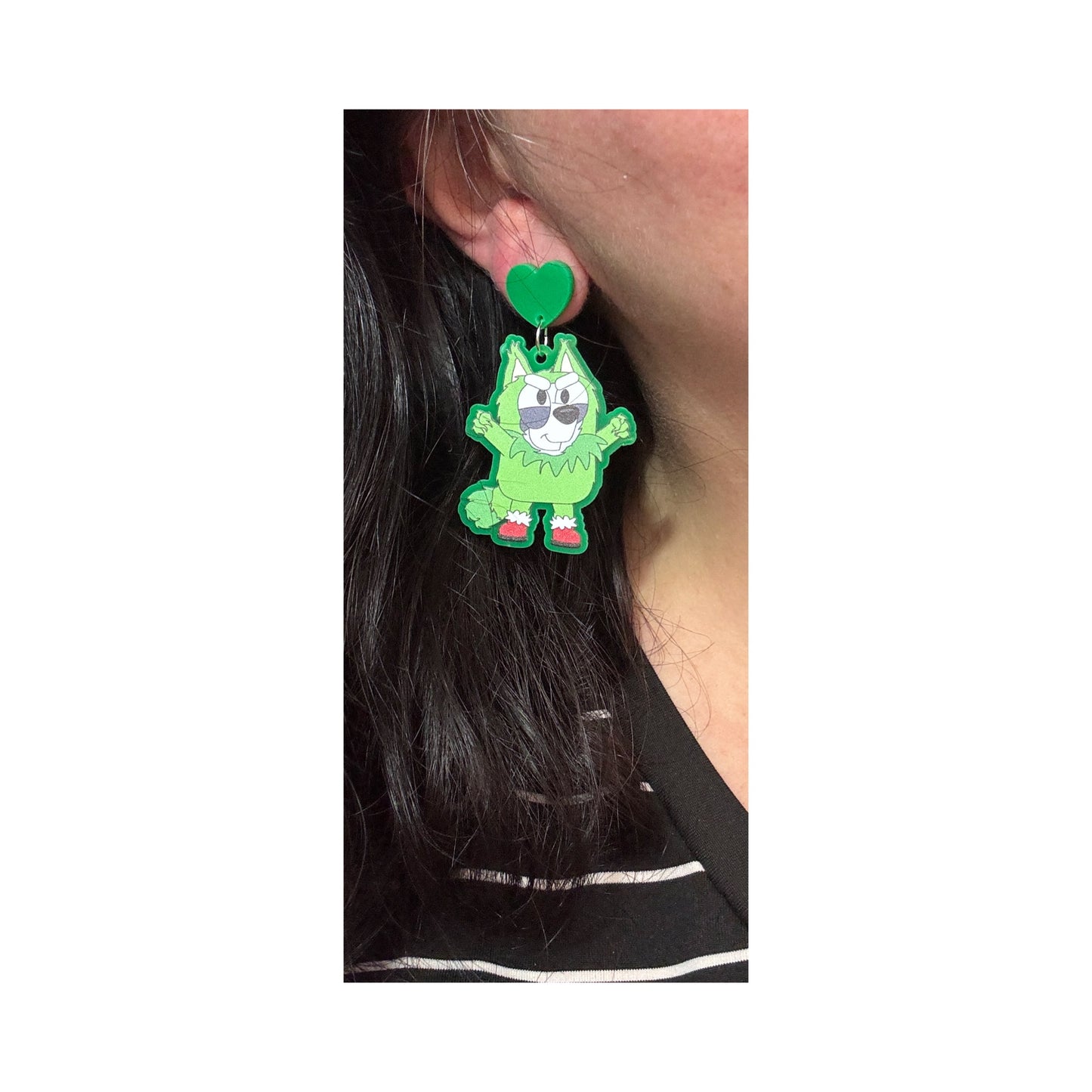 Grinchy Muffin Drop Earrings