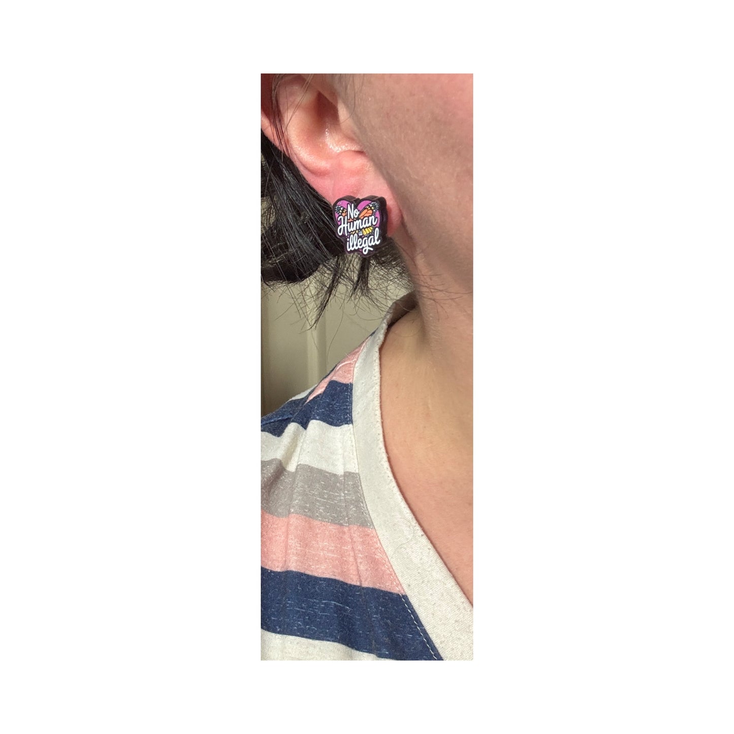 No Human Is Illegal Post Earrings