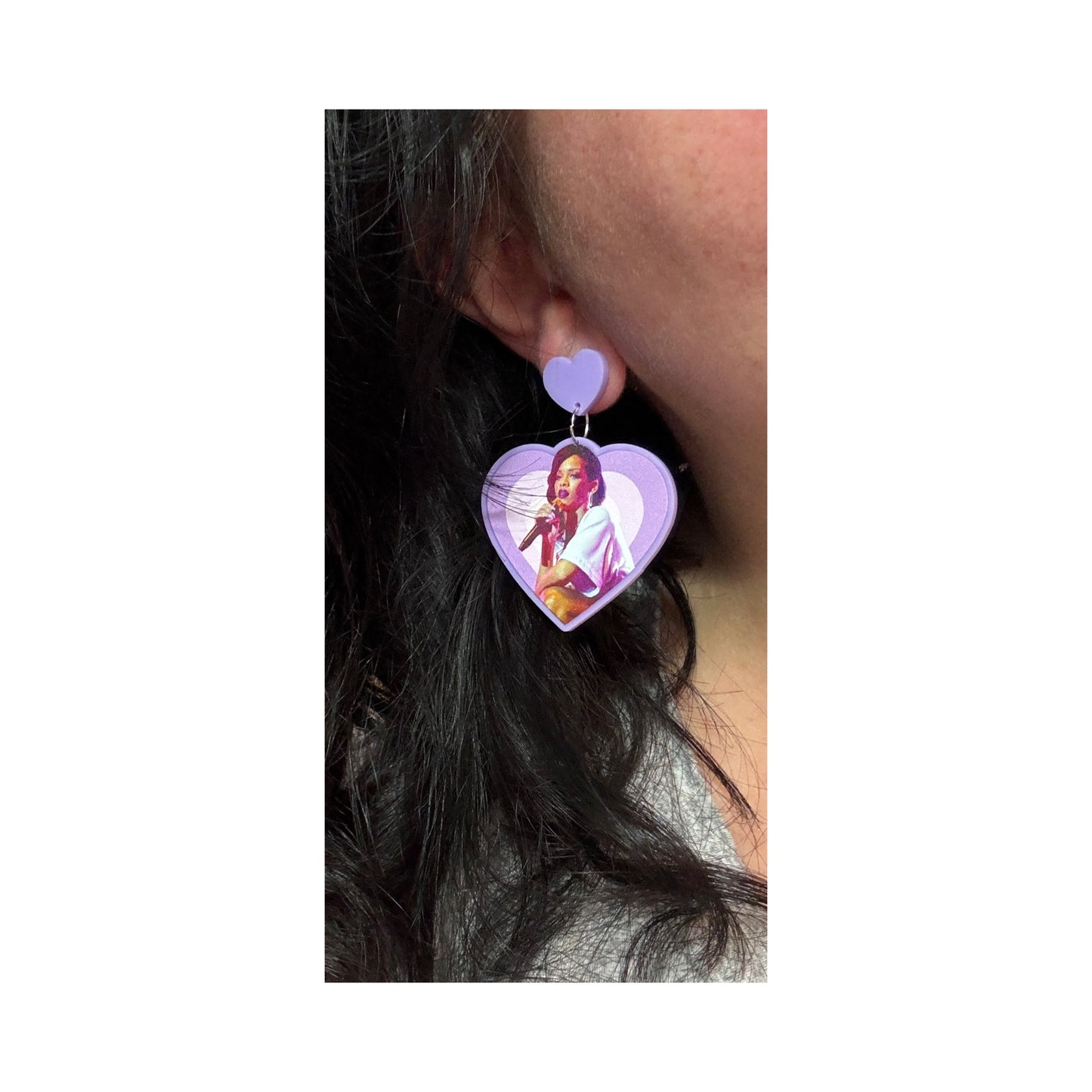 Rihanna Heart Drop Earrings