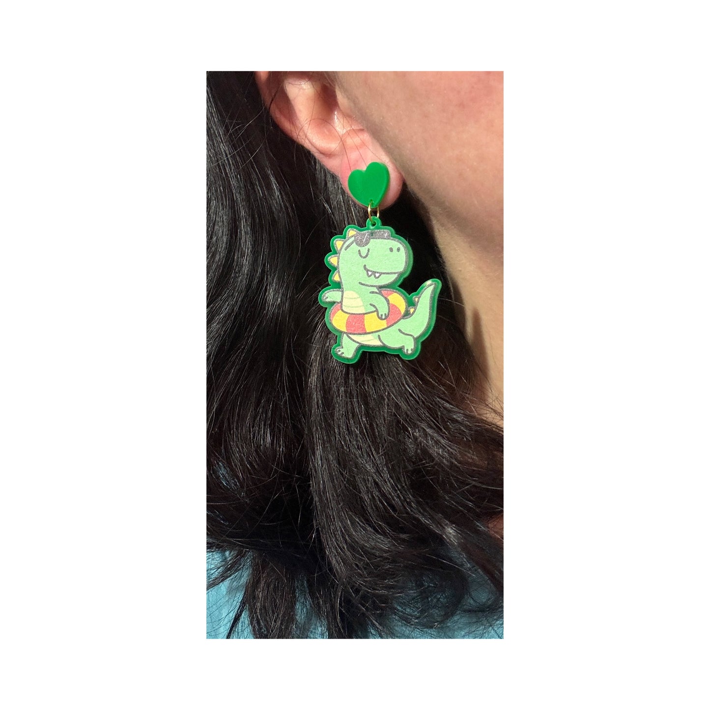Summer Dino Drop Earrings