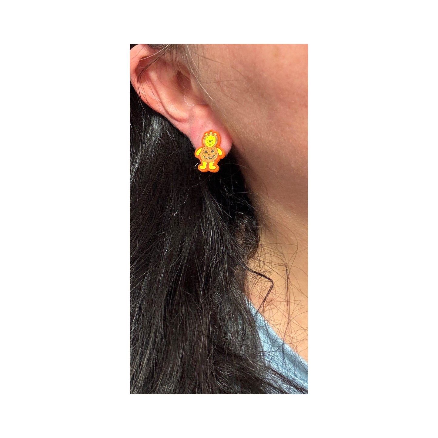 Pumpkin Pooh Post Earrings