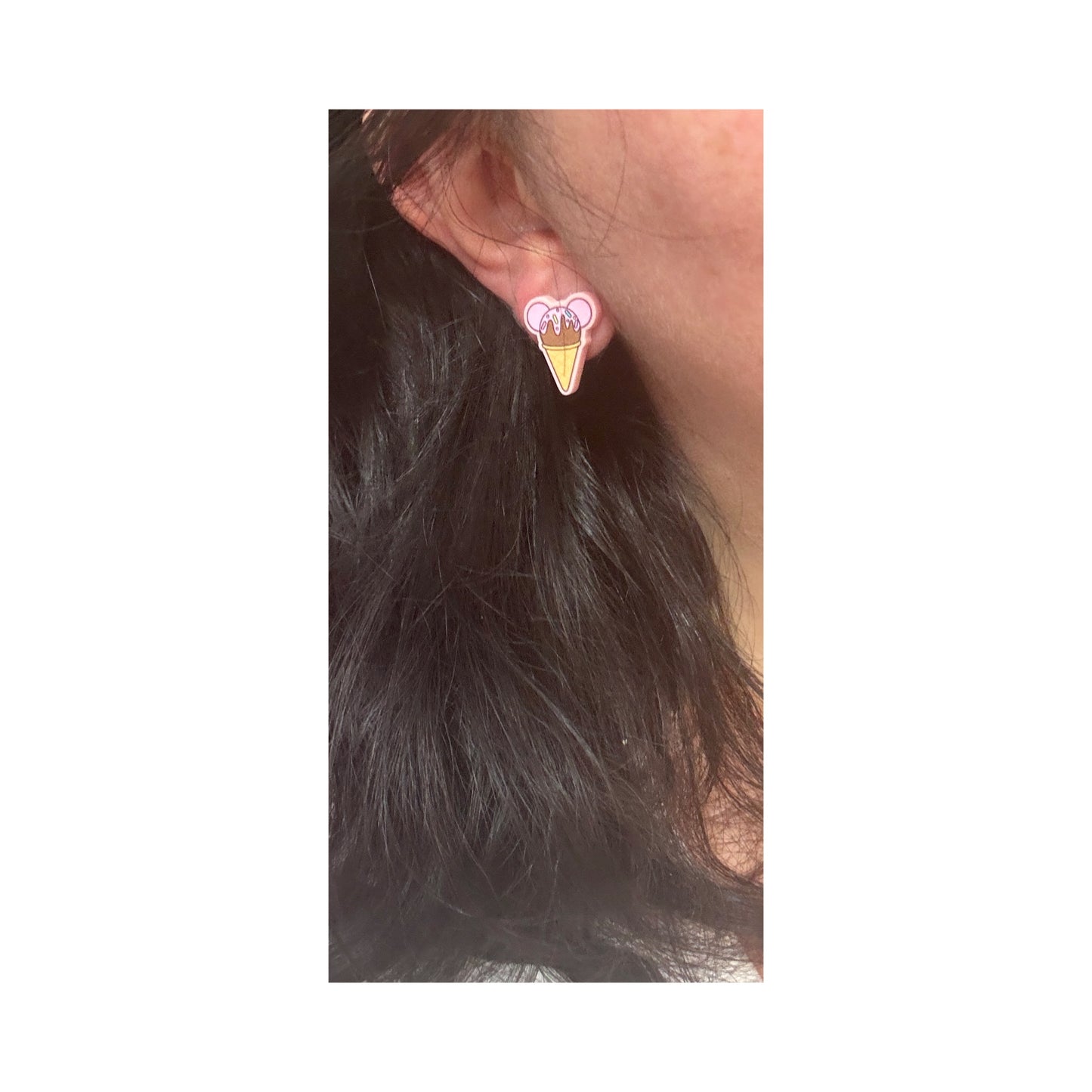 Mouse Ice Cream Post Earrings