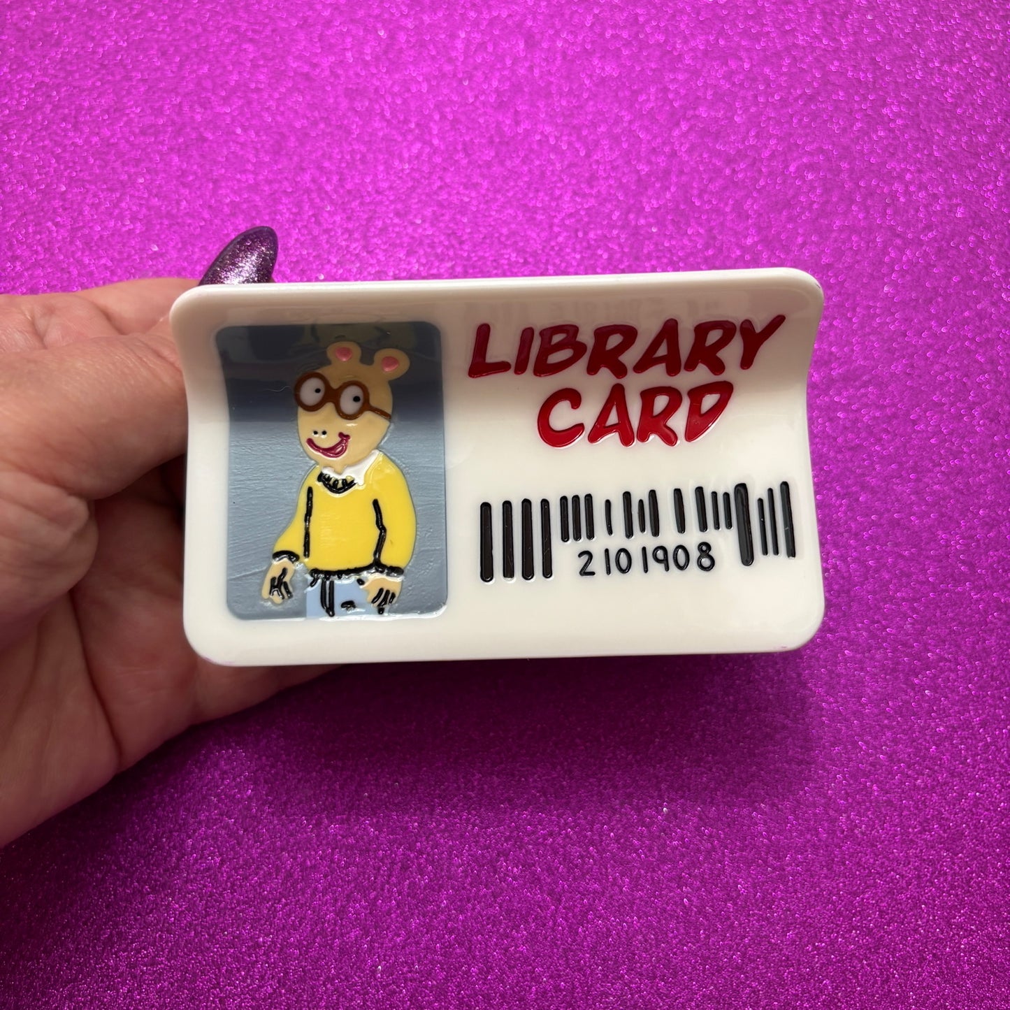 Arthur Library Card Claw Clip