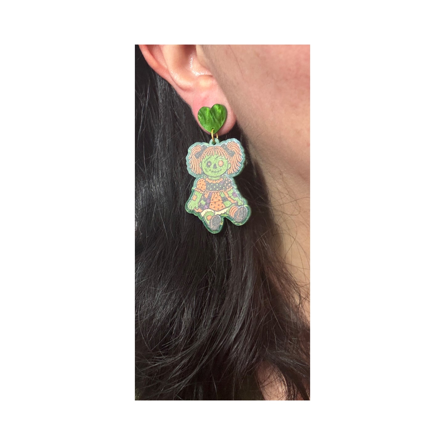 Spooky Vintage Doll Drop Earrings