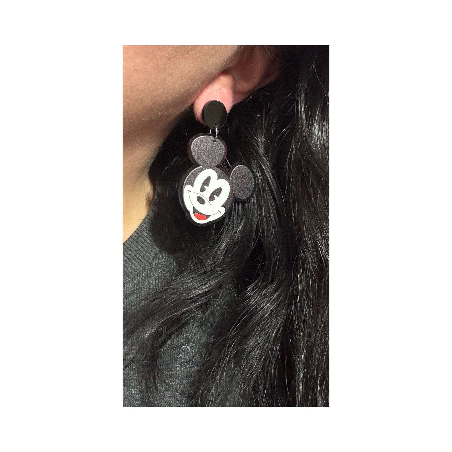 Railway Mouse Couple Drop Earrings