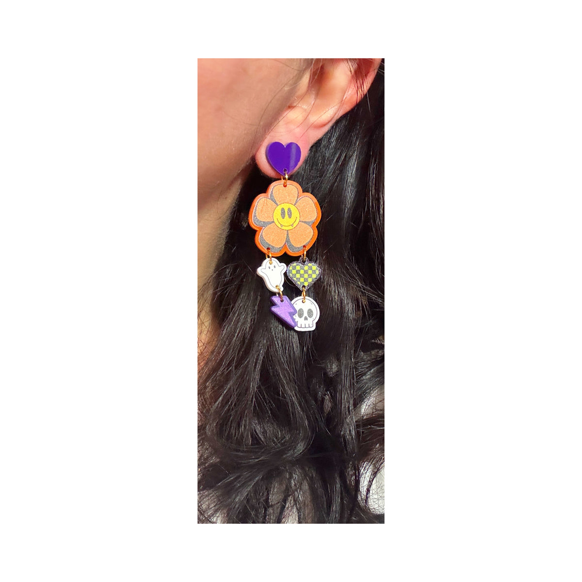 Groovy Halloween Tiered Drop Earrings